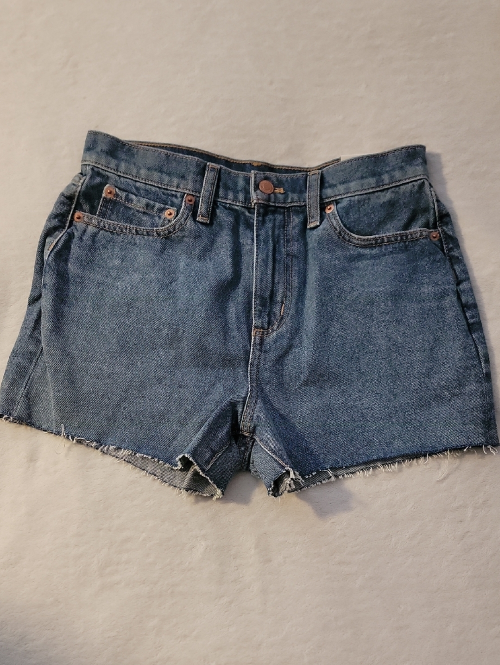 PINK Victoria's Secret Raw Hem Denim Shorts in Blue